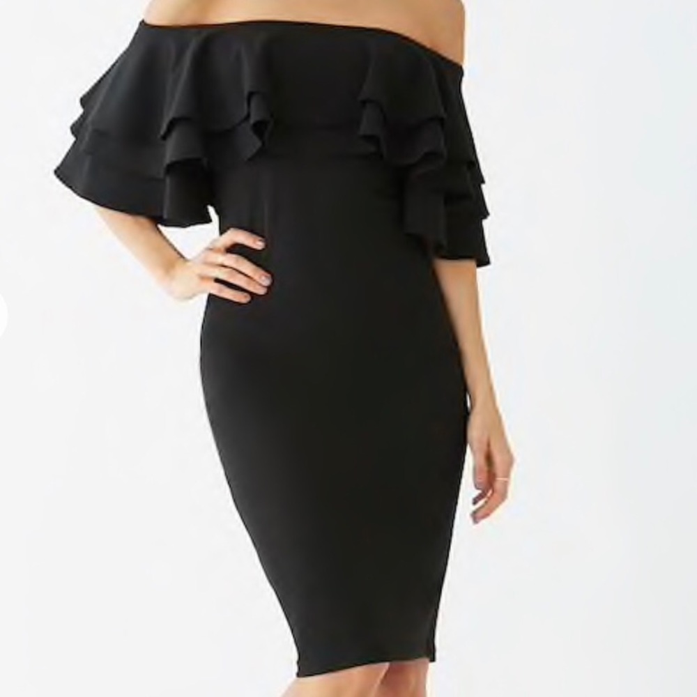 Black off the shoulder dress